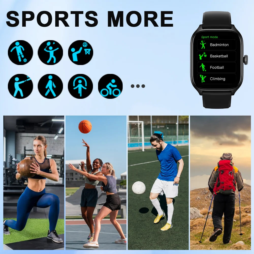 LAXASFIT H9 Smart Watch Dialing Answering Calls Exercise Tracking Heart Rate Sleep Monitor Bluetooth Smartwatch Man Woman Gift