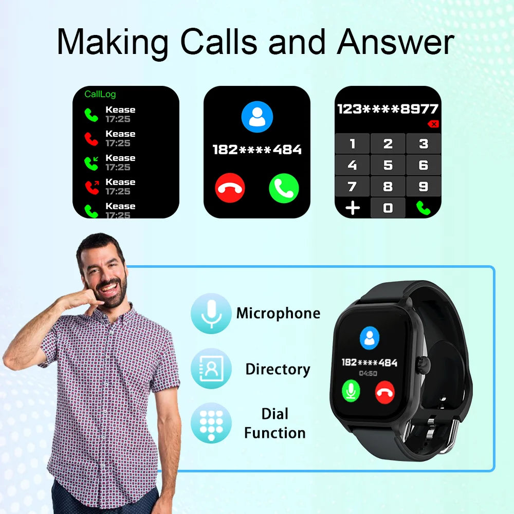 LAXASFIT H9 Smart Watch Dialing Answering Calls Exercise Tracking Heart Rate Sleep Monitor Bluetooth Smartwatch Man Woman Gift