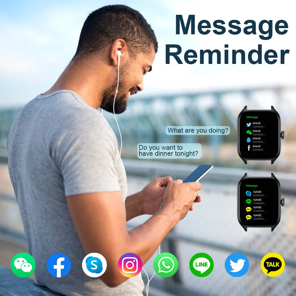 LAXASFIT H9 Smart Watch Dialing Answering Calls Exercise Tracking Heart Rate Sleep Monitor Bluetooth Smartwatch Man Woman Gift